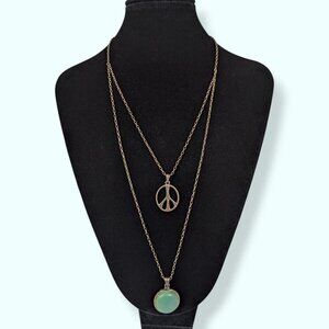 V. Y2K Lucky Brand 2-Strand Reversible Pendant Necklace